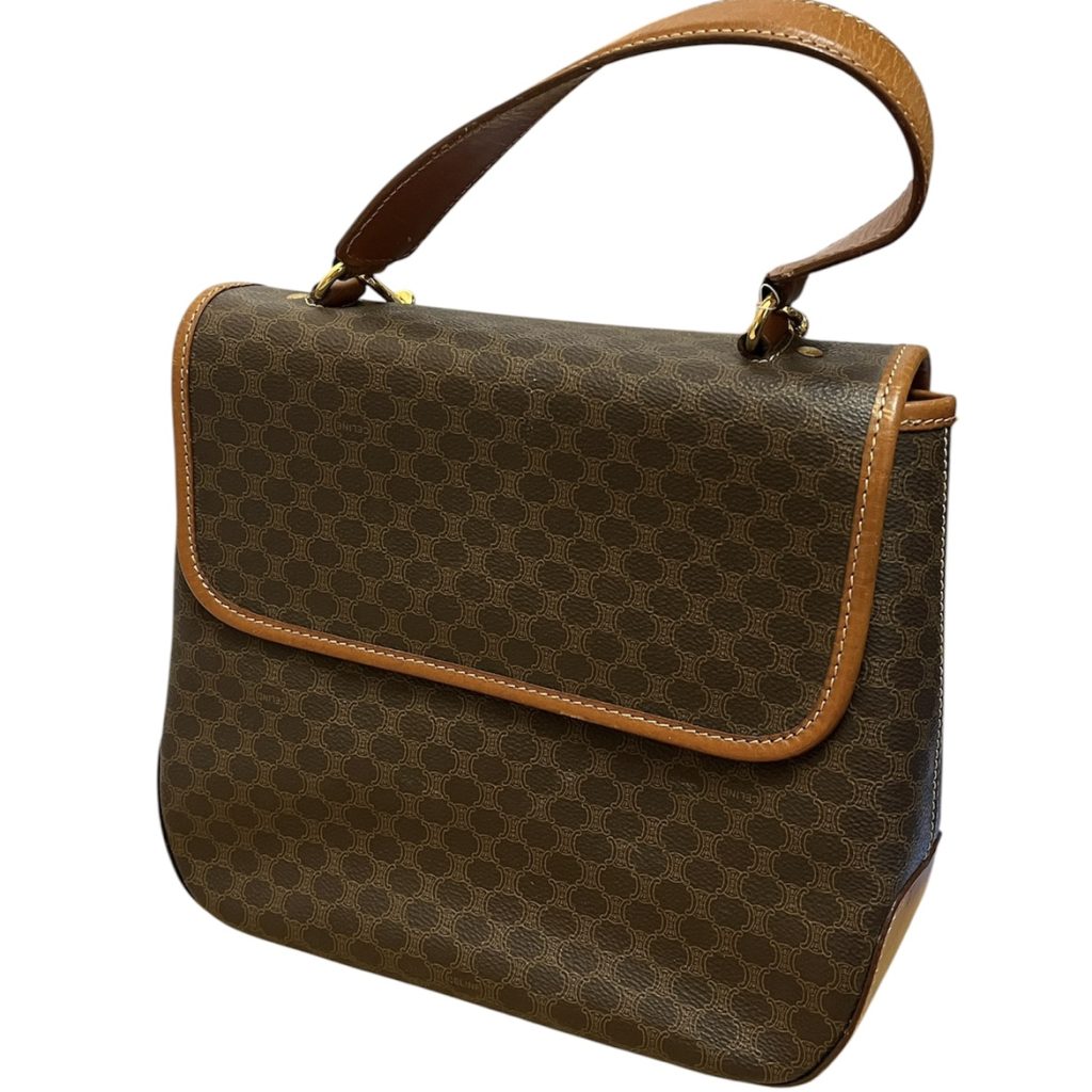 CELINE　セリーヌ　マカダム柄　ハンドバッグ　ヴィンテージ　ショルダーバッグ　２WAYバッグ