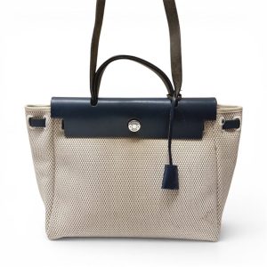 HERMES エールライン トート PM ハンドバッグ / エールライン グレー / キャンバス / ユニセックス