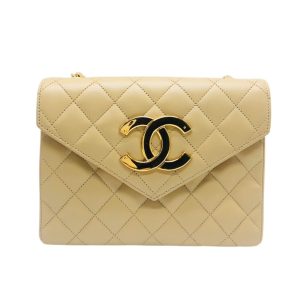CHANEL(シャネル)　ラムスキン　ベージュ　ミニマトラッセチェーンショルダーバッグ