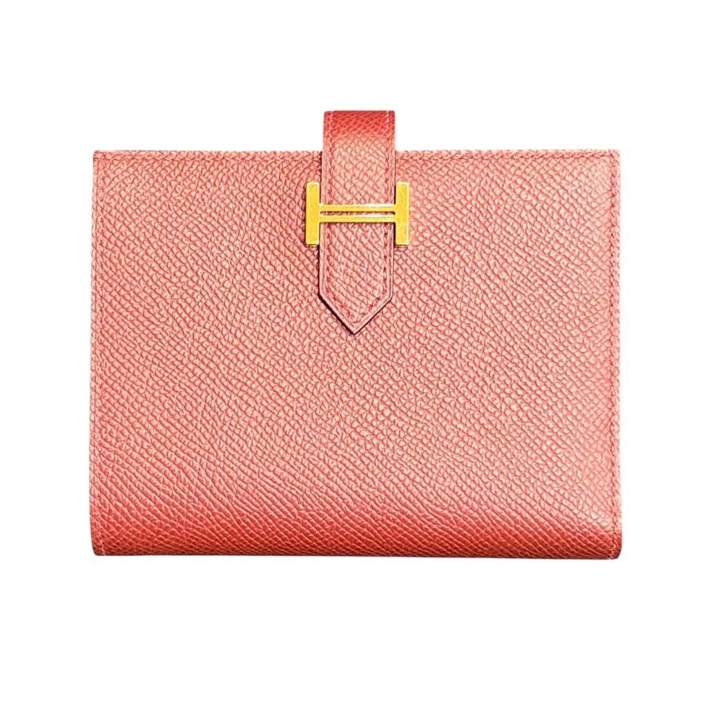 エルメス(Hermès) ベアコンパクト ウォレット 二つ折り財布 コンパクト ゴールド金具 ローズエクストリーム ピンク レディース