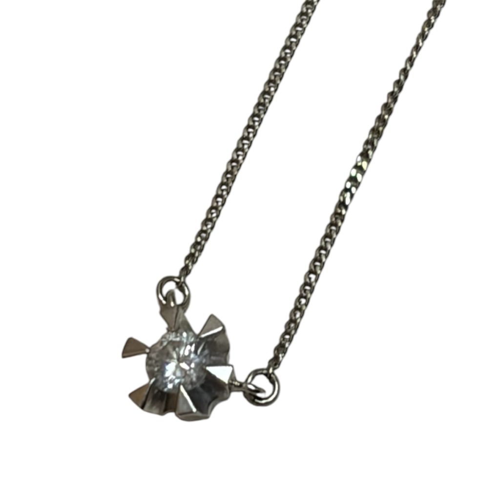 K18WG ダイヤネックレス（0.25ct）