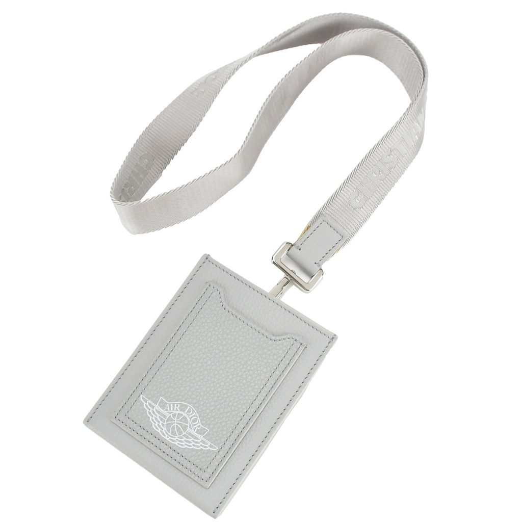 ディオール Christian Dior ナイキ カードケース ランヤード ネックストラップ付き ナイキ AIR DIOR 2NICH122 レザー グレー 新品