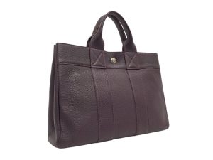 KS362-911518◆極美品【エルメス】フールトゥ・トートPM◆□F刻印・トゴ・オールレザー・レザン・紫系
