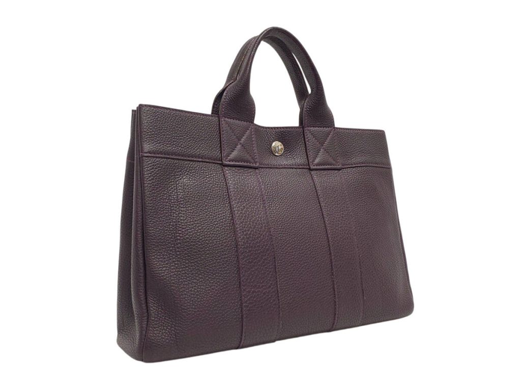 KS362-911518◆極美品【エルメス】フールトゥ・トートPM◆□F刻印・トゴ・オールレザー・レザン・紫系