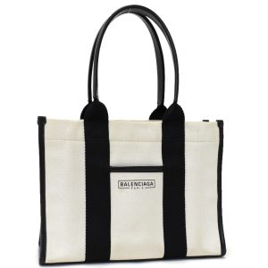 BALENCIAGA バレンシアガ ハンドバッグ ハードウェアスモールトートバッグ 671402 ナチュラル ブラック◆E.Cmp.zE-27