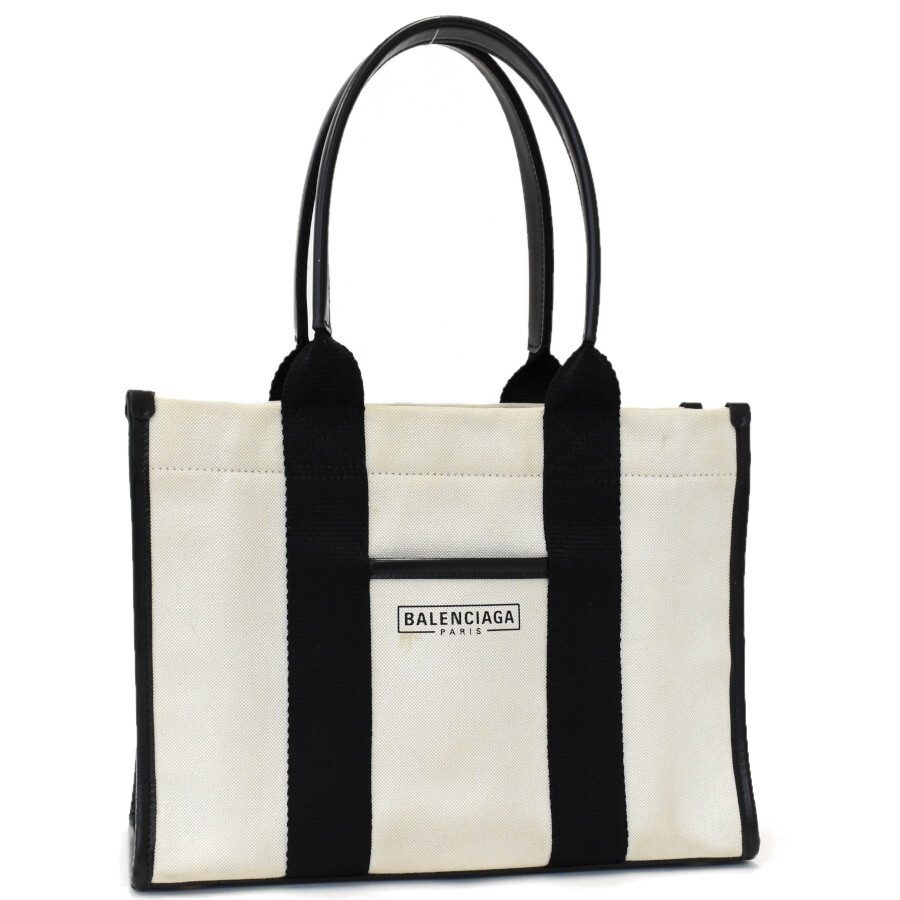 BALENCIAGA バレンシアガ ハンドバッグ ハードウェアスモールトートバッグ 671402 ナチュラル ブラック◆E.Cmp.zE-27
