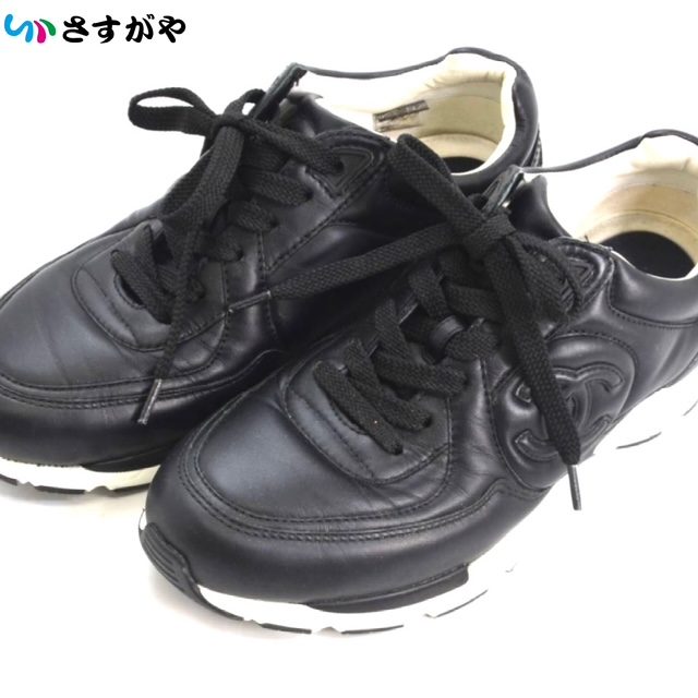 CHANEL シャネル ココマーク レザースニーカー ブランドシューズ