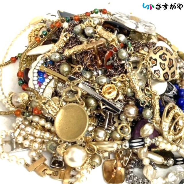 メッキ イミテーション アクセサリー リング ネックレス ブレスレット ピアス ブローチ おまとめ