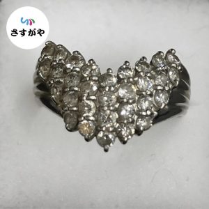 Pt900 メレダイヤ付きリング