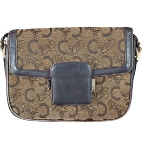 【CELINE(セリーヌ)　Cマカダム　ショルダーバッグ/馬車金具・オールドセリーヌ・バッグ・ブランド・メンズ・レディース】
