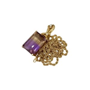 K18 / 18K / 750 / 18金 / ネックレス / トップ / アメジスト / ダイヤモンド / 貴金属 / 宝石