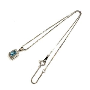 【K18WG (金)】アクアマリン  ネックレス