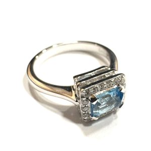 【K18WG (金)】アクアマリン  リング