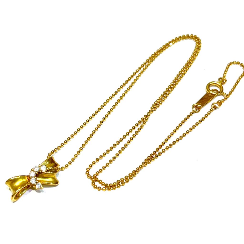 K18 18金 ダイヤモンド付き ネックレス アクセサリー