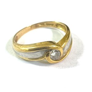 K18/Pt900 18金 プラチナ コンビ リング ダイヤモンド