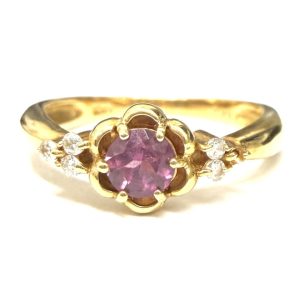 【貴金属】K18 ピンクガーネット リング アクセサリー ジュエリー
