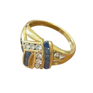 K18 ダイヤモンド サファイア リング　18金 指輪 アクセサリー