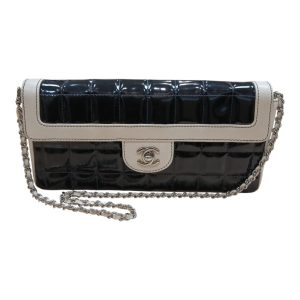 シャネル CHANEL チョコバーライン パテントレザーチェーン ショルダーバッグ