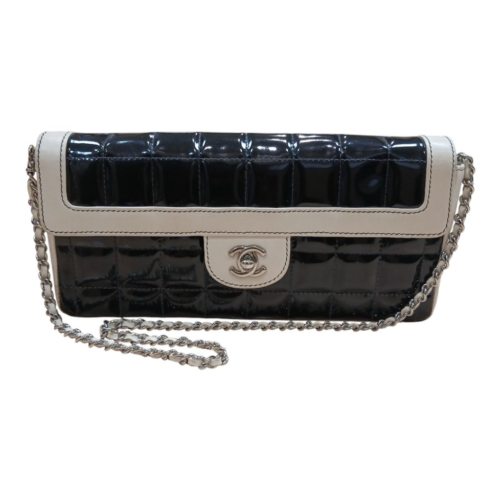 シャネル CHANEL チョコバーライン パテントレザーチェーン ショルダーバッグ