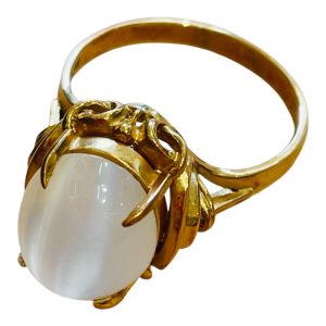 【貴金属】K18(18金)　ムーンストーン付リング　アクセサリー　ジュエリー