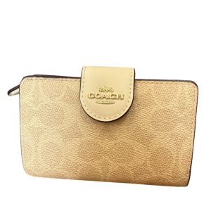 COACH（コーチ） ミディアム コーナー ジップ ウォレット・シグネチャー キャンバス