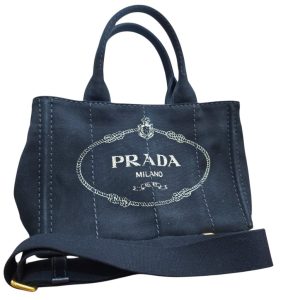 PRADA プラダ カナパ デニム ハンドバッグ