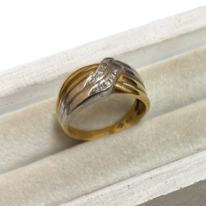 K18 18金 750 ゴールド Pt850 プラチナ コンビ メレダイヤ リング アクセサリー ジュエリー 貴金属