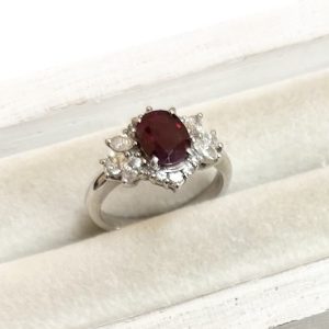Pt850 プラチナ ルビー メレダイヤ リング アクセサリー ジュエリー 貴金属