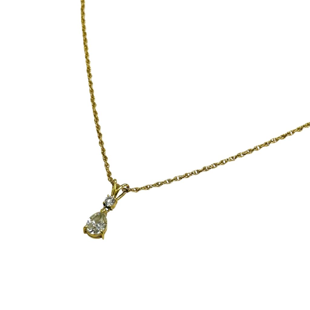 K18 ダイヤモンド1.08ct＆メレダイヤ0.03ct付きネックレス