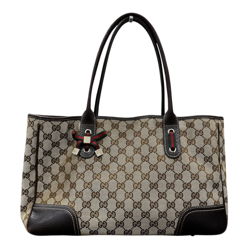 【使わなくなった】GUCCI グッチ GGキャンバス シェリーライン トートバッグ