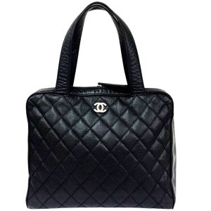 CHANEL マトラッセ キャビアスキン ハンドバッグ