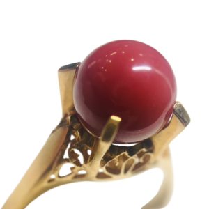 K18（18金） 珊瑚13ct　リング