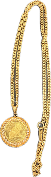 K18コイン付きネックレス