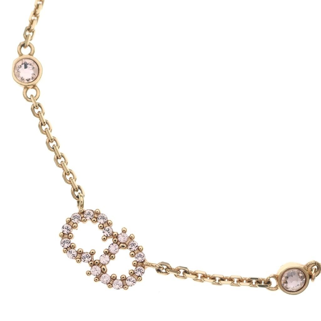 Christian Dior クリスチャンディオール Clair D Lune ラインストーン フェイクパール ネックレス ペンダント チェーン