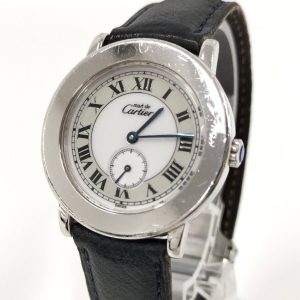 カルティエ Cartier マストロンド 1815-1 メンズ 腕時計 ホワイト文字盤 クォーツ スモールセコンド