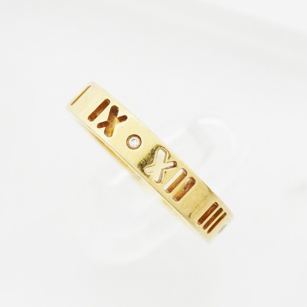 【TIFFANY＆Co. ティファニー】K18 アトラス ピアスド ナローリング