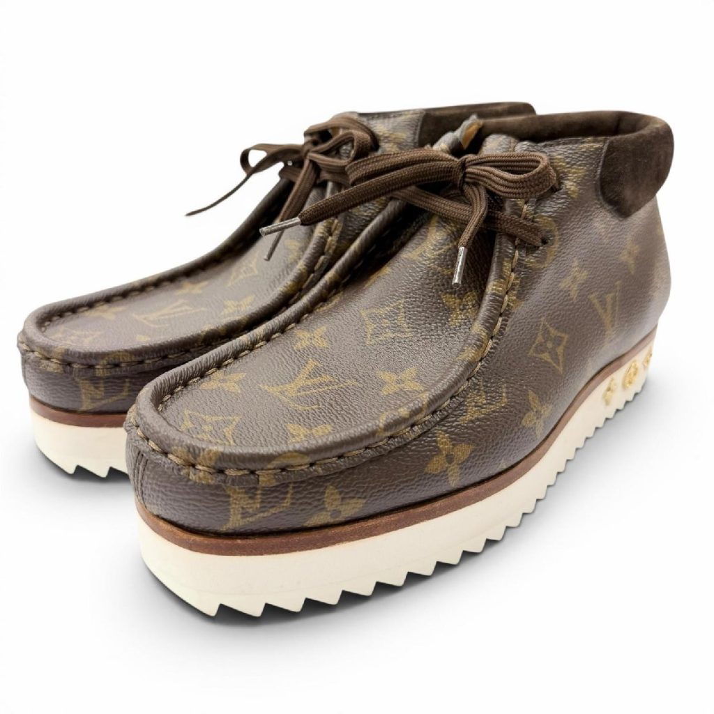 LOUIS VUITTON ルイヴィトン NIGO ニゴー 2020年製 LV モッズライン モノグラムキャンバス アンクルブーツ ブラウン 6 イタリア製
