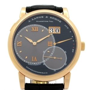 A.LANGE&SOHNE(ランゲ&ゾーネ) 腕時計 グランド ランゲ1 115 031/LS1154AA メンズ 裏スケ/社外ベルト/社外尾錠 黒×グレー
