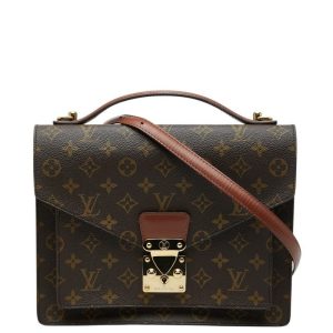ルイ ヴィトン モノグラム モンソー ハンドバッグ ショルダーバッグ 2WAY M51185 ブラウン PVC レザー レディース LOUIS VUITTON