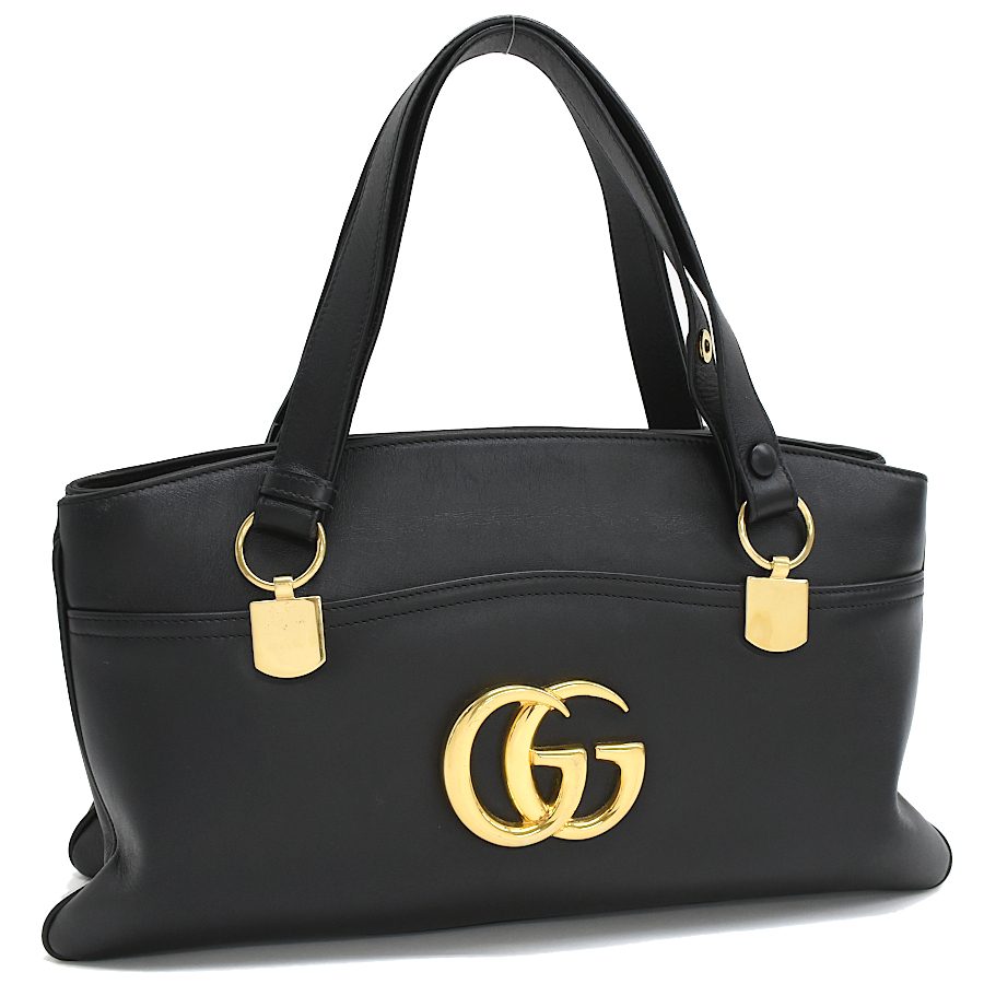 グッチ アリー ハンドバッグ ショルダーバッグ 550130 GGマーモント レザー ブラック ゴールド金具 GUCCI