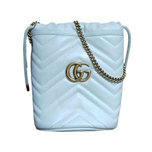 【GUCCIバッグ】グッチ GGマーモント ミニバケットバッグ レザーショルダーバッグ・ブランドバッグ
