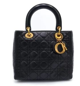クリスチャンディオール Christian Dior レディディオール カナージュ ラムスキン ブラック