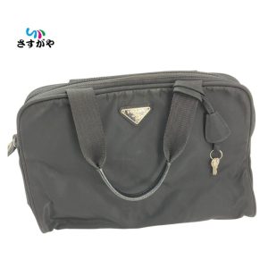 プラダ テスートナイロン 三角ロゴプレート ハンドバッグ