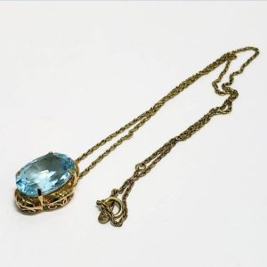 金の高価買取ならさすがや|昭島市田中町| K18アクアマリン付ネックレス