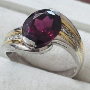 【相場高騰！】PT900(プラチナ900) K18(18金) コンビリング 宝石付き 貴金属 アクセサリー