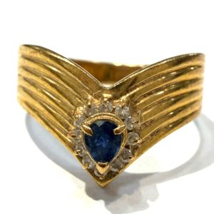 【貴金属】K18 サファイヤ リング アクセサリー