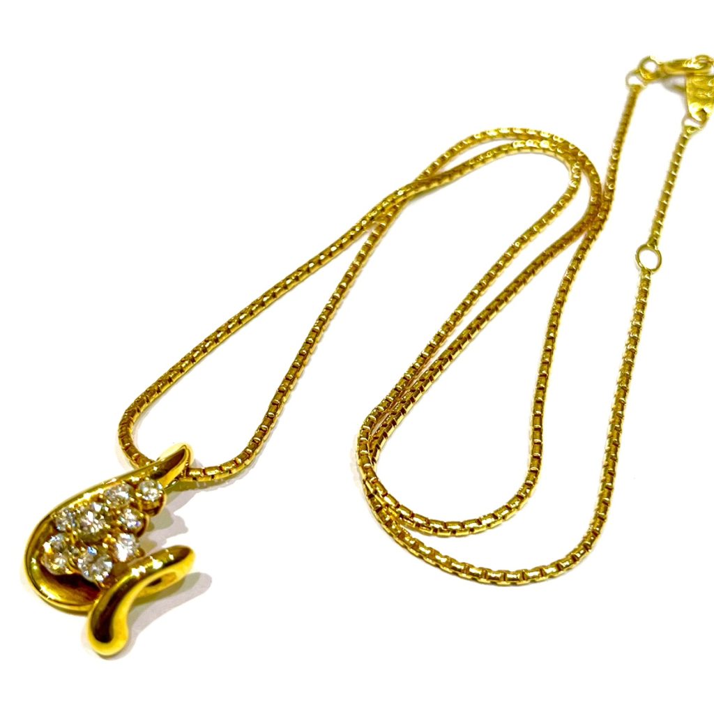 K18 18金 ダイヤモンド付き ネックレス アクセサリー