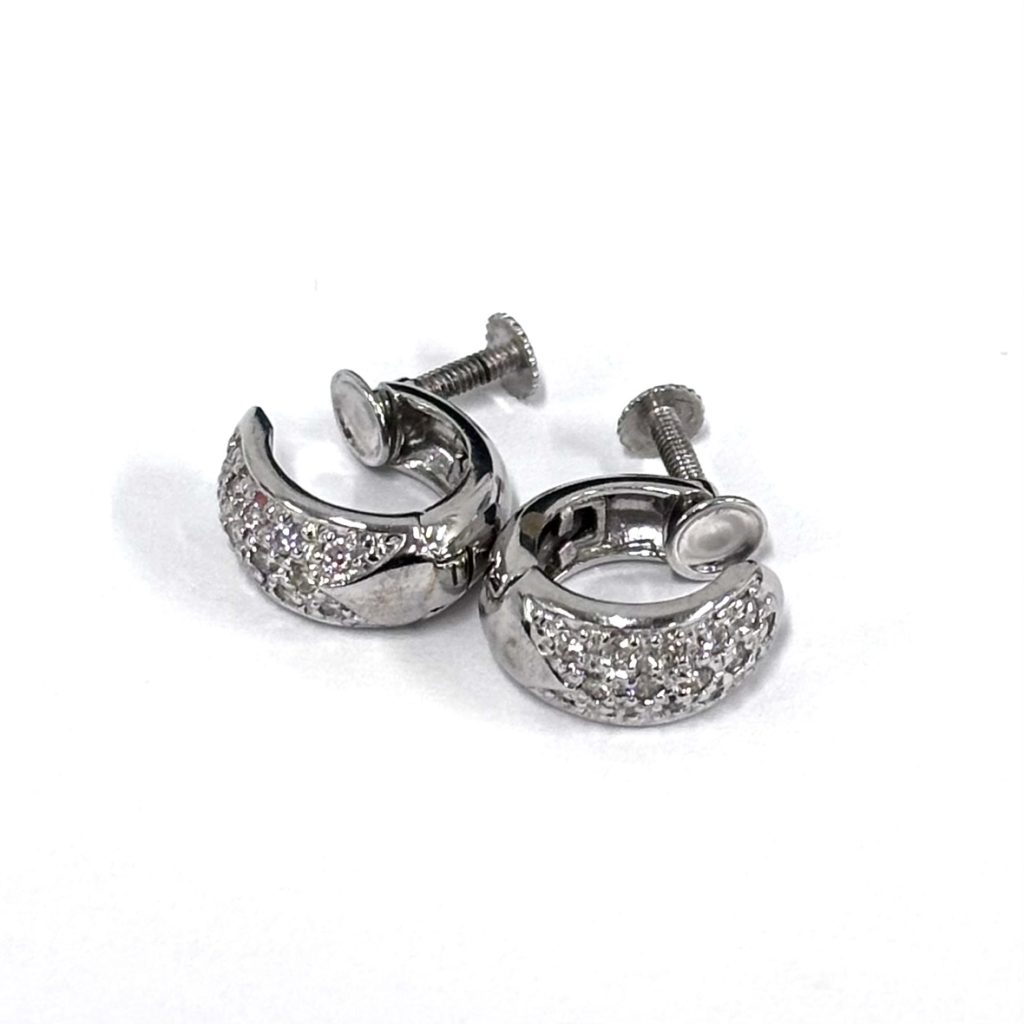 【K18WG×K14WG イヤリング】貴金属・アクセサリー