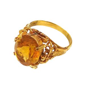 【K18リング】18金・シトリン・貴金属・アクセサリー