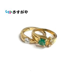 K18 18金 リング ダイヤ エメラルド 宝石 ジュエリー